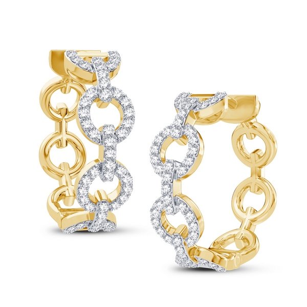 10K 0.34-0.37CT D-EARRING HOOPS RDS PRONG SETTING